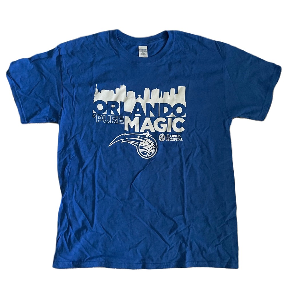 Orlando Magic NBA Gildan Basketball Skyline Graphic T-Shirt Men's Size Large